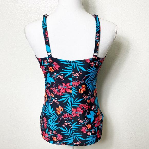 FIGESTIN Women One Piece Floral Print Tummy Ruched Swimwear Women Large - Picture 3 of 5